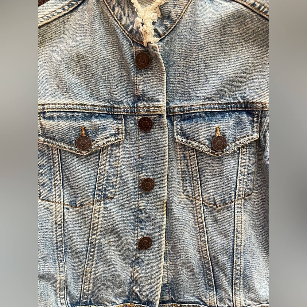 Sandro Liverpool Embellished Star Patch Denim Jacket - Picture 6 of 7